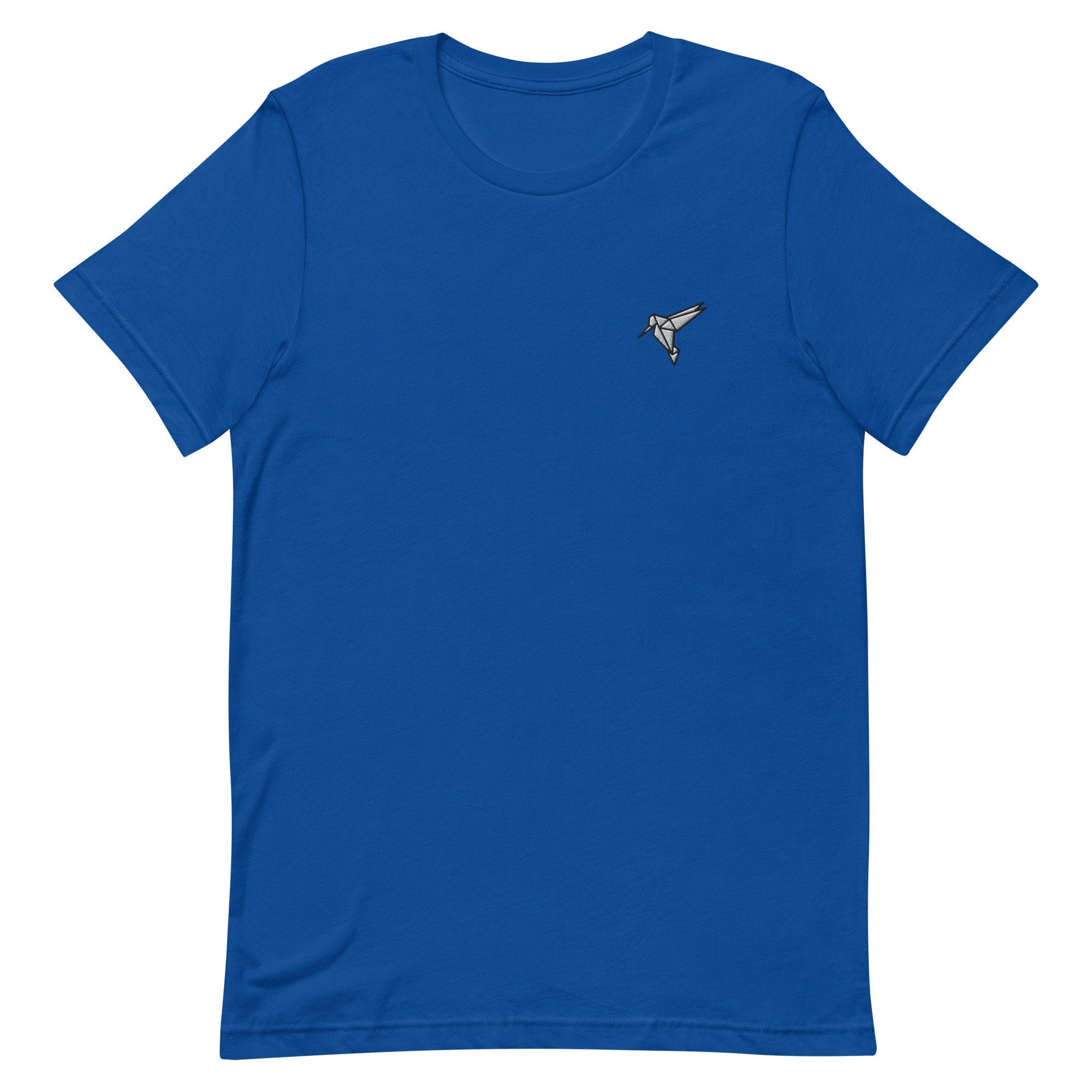 Origami Hummingbird Premium Men's T-Shirt, Embroidered Men's T-Shirt Gift for Boyfriend, Men's Short Sleeve Shirt - Multiple Colors