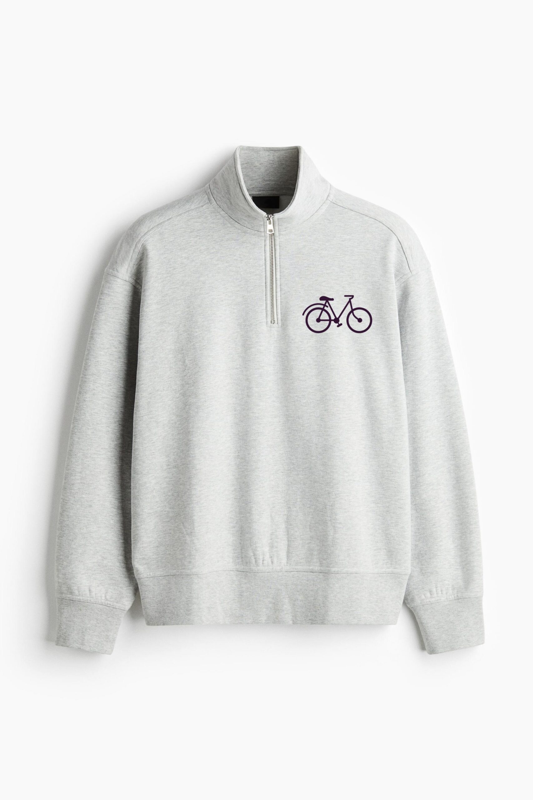 Bicycle Vehicle Stroke Loose-Fit Sweatshirt Collar Jacket
